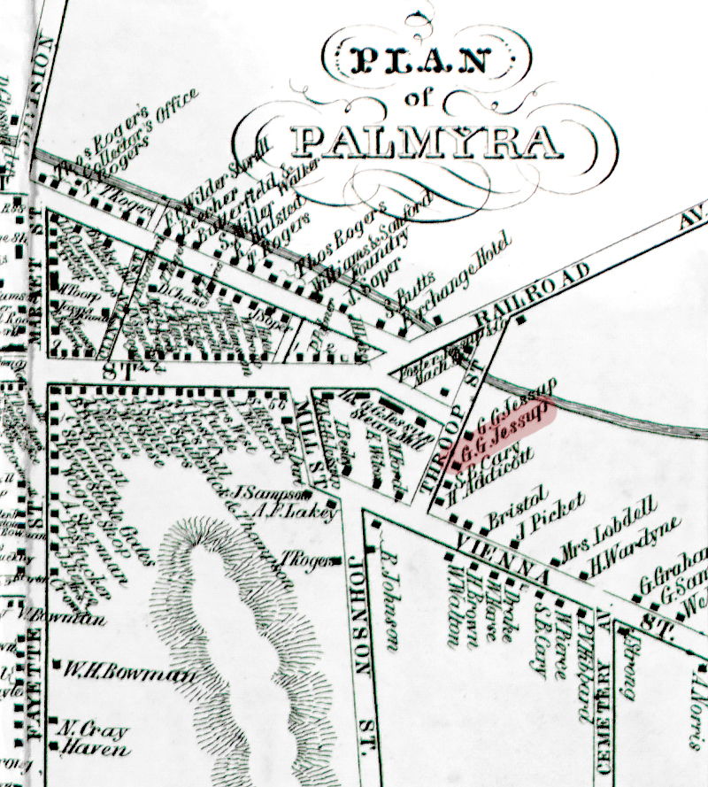 1853 Wayne County Pal-28 Excerpt Map